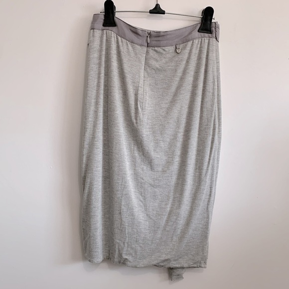 BNWT RUDSAK Heathered Grey midi faux wrap Skirt size Xs - Picture 2 of 4